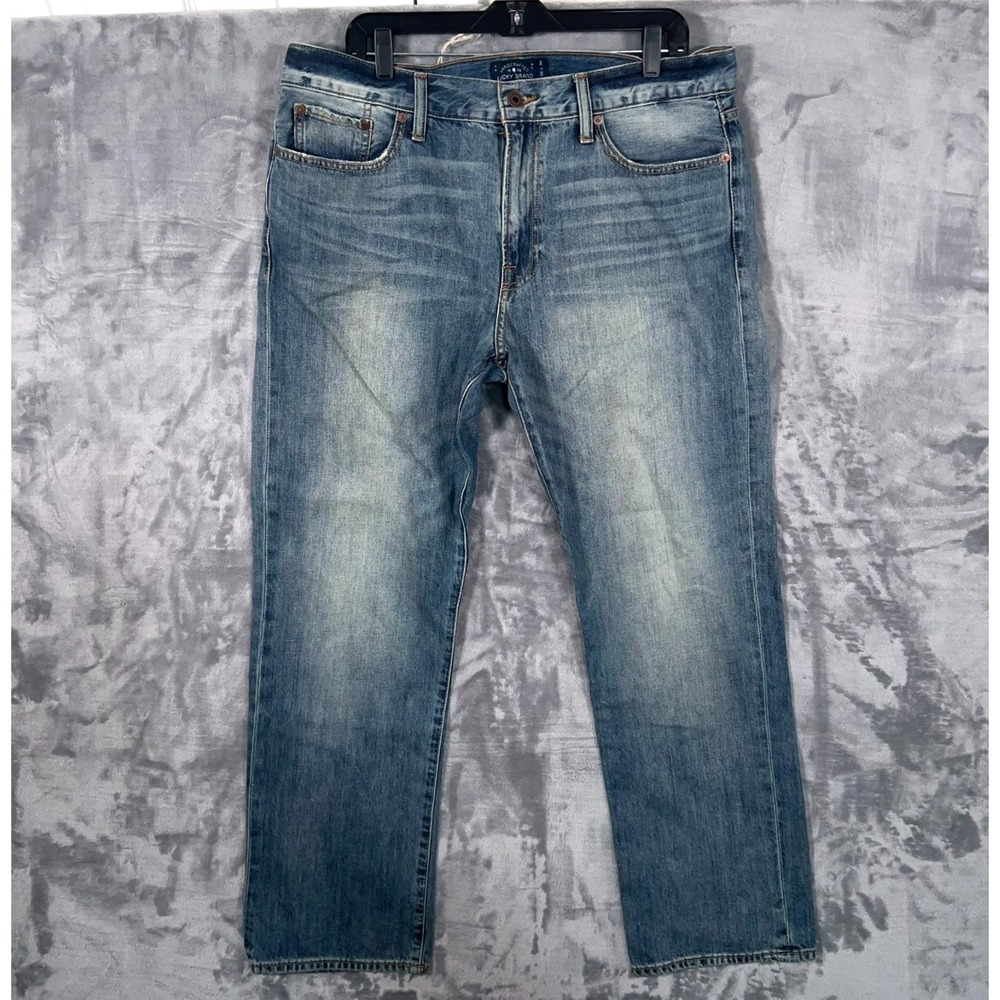 Lucky Brand 363 Vintage Straight Jeans Mens 36x30 Classic Relaxed Blue Denim
